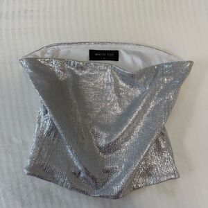 White Fox Boutique Balancing Act Strapless Top Solver Size Small